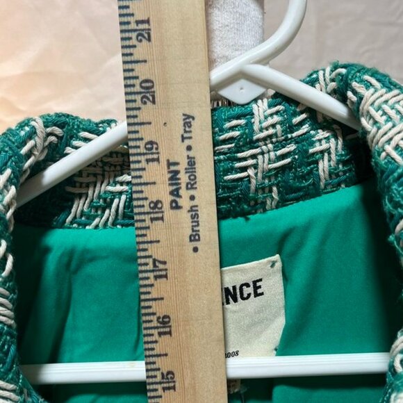 L’AGENCE Jia Houndstooth Tweed Crop Jacket Gold Buttons Size 4 - Picture 6 of 14